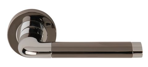 Argo PCP/BLK Nickel Door Handles, Chrome / Black Nickel Designer Lever Passage Door Handles (Pair) - Dale 3570