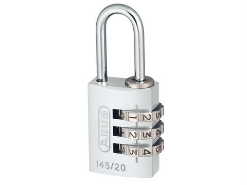Abus 145/20 20mm Aluminium Combination Padlock Silver 46574