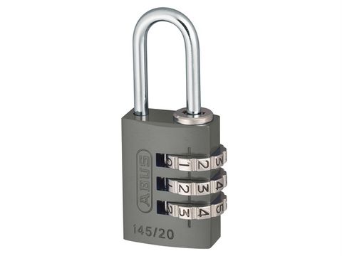 Abus 145/20 20mm Aluminium Combination Padlock Titanium 46576