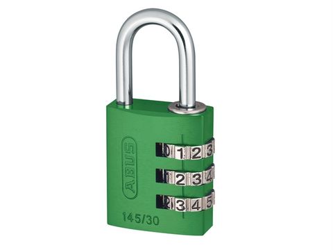 Abus 145/30 30mm Aluminium Combination Padlock Green 46580