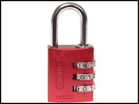 Abus 145/30 30mm Aluminium Combination Padlock Red 46578