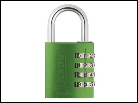 Abus 145/40 40mm Aluminium Combination Padlock Green 49531