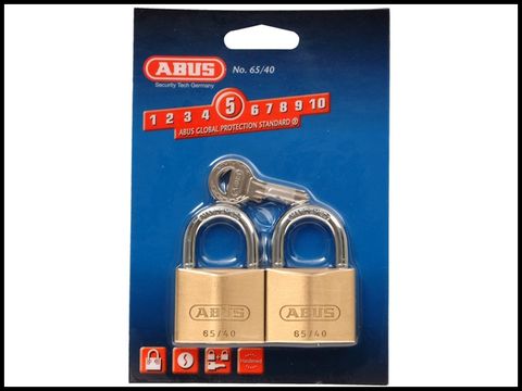 Abus 65/40 40mm Brass Padlock Twin Carded