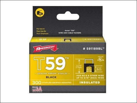 Arrow Insulated Staples (300) 8x8mm - Black
