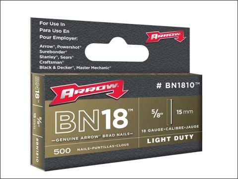 Arrow BN1810 Brad Nails Pack 500 15mm