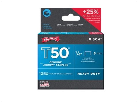 Arrow T50 Staples Box 5000 6mm - 1/4in