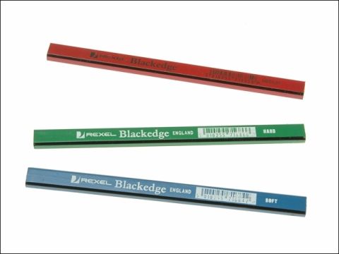 Blackedge Card of 12 Carpenters Pencils - Assorted 34326