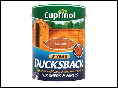 Cuprinol  Ducksback 5 Year Waterproof for Sheds & Fences Autumn Gold 5 Litre