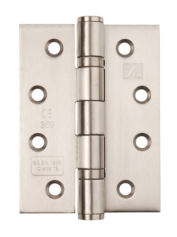 102mm x 76mm x 3mm Butt Hinges Satin Stainless Steel CE13 (Pair)