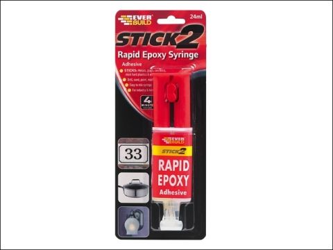 Everbuild Stick 2 Rapid Epoxy Syringe 24ml