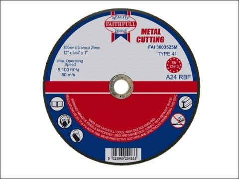 Faithfull Cut Off Disc for Metal 300 x 3.5 x 25mm