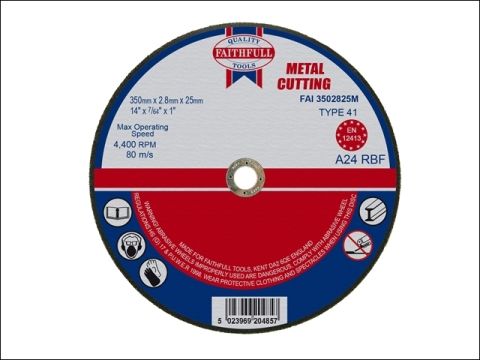Faithfull Cut Off Disc for Metal 350 x 2.8 x 25mm