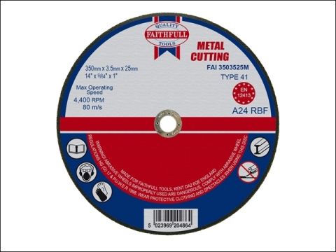 Faithfull Cut Off Disc for Metal 350 x 3.5 x 25mm 
