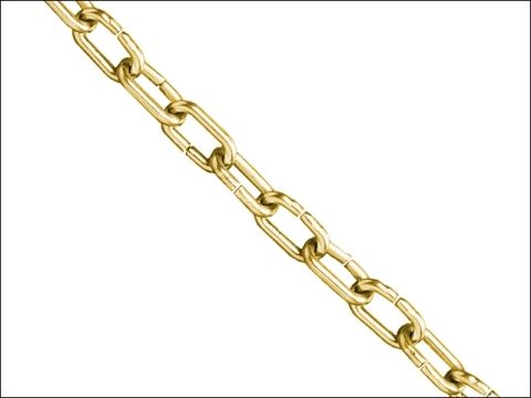 Faithfull Clock Chain Polished Brass 1.6mm x 10m