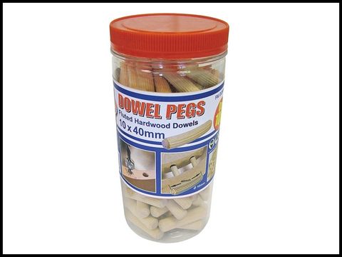 Faithfull Wood Dowels Fluted 40 x 10mm (Tub 100)