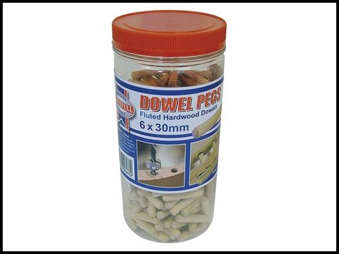 Faithfull Wood Dowels Fluted 30 x 6mm (Tub 300)