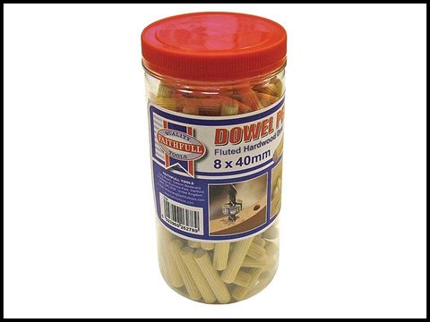 Faithfull Wood Dowels Fluted 40 x 8mm (Tub 150)
