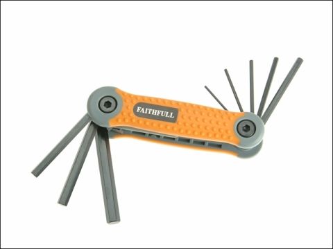 Faithfull Folding Hex Key Set 8 Metric (1.5-8mm)