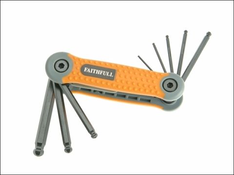 Faithfull Folding Hexagon Key Set 8 Ball End Metric (1.5-8mm)
