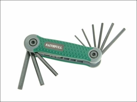 Faithfull Folding Hex Key Set 9 Imperial (1/64 - 1/4in)