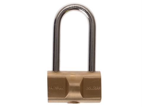 Faithfull Goldbar Brass Padlock 38mm Long Shackle