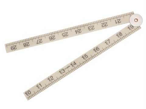 Faithfull Folding Rule White ABS Plastic 1 Metre