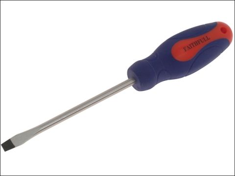 Faithfull Slotted Flared Soft Grip Screwdriver 125mm x 6.5mm