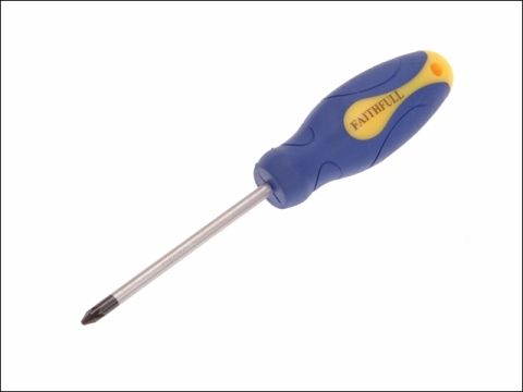Faithfull Pozidriv Soft Grip Screwdriver 2Pz x 100mm