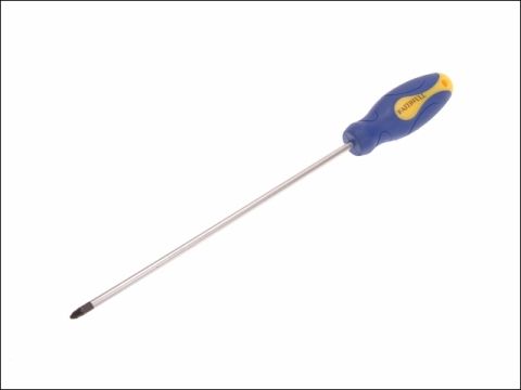 Faithfull Pozidriv Soft Grip Screwdriver 2Pz x 250mm Long Reach