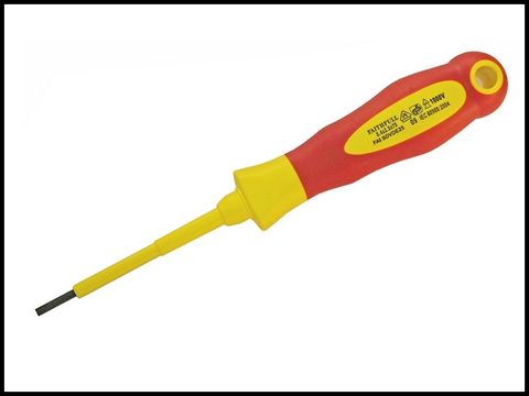 Faithfull Soft Grip VDE Screwdriver Slotted 4.0 x 100mm