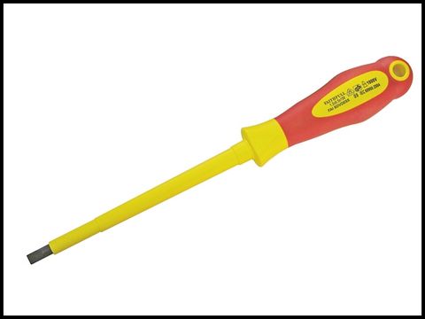 Faithfull Soft Grip VDE Screwdriver Slotted 6.5 x 150mm