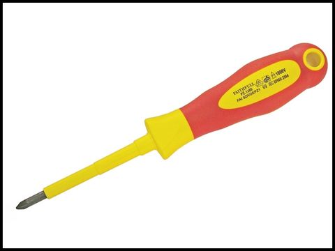 Faithfull Soft Grip VDE Screwdriver Pozi PZ2 x 100mm