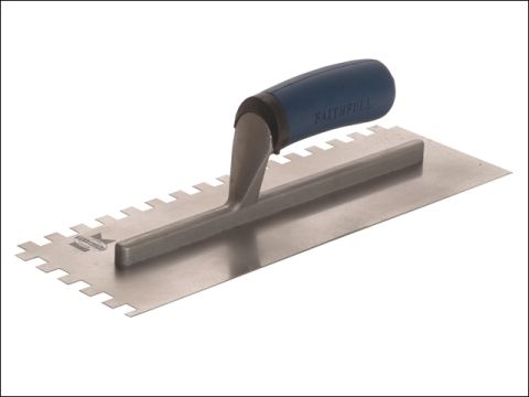 Faithfull Notched Trowel Stainless Steel 13 x 4 1/2in Soft Grip Handle
