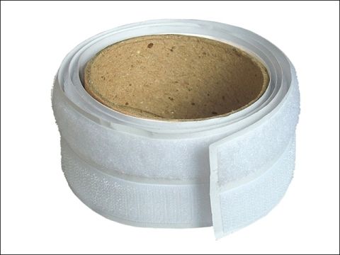 Faithfull Hook & Loop Self Adhesive Tape 22mm x 1m White