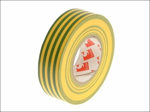 Faithfull PVC Electricial Tape 19mm x 20m Green / Yellow
