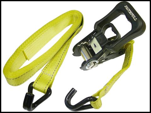 Faithfull Ratchet Tie Downs (2) 5m x 32mm Breaking Strain 2000Kg