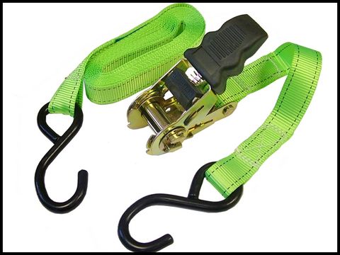 Faithfull Ratchet Tie Downs (2) 5m x 25mm Breaking Strain 818Kg