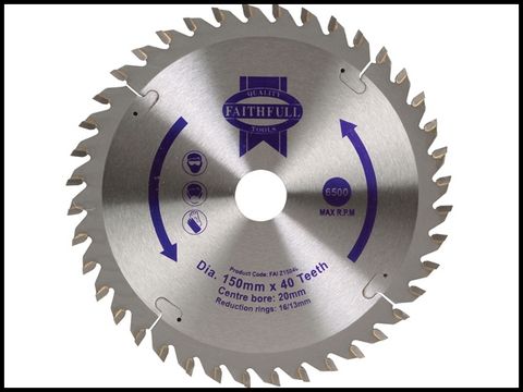 Faithfull Circular Saw Blade TCT 150 x 20 x 40t POS