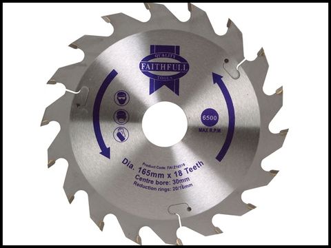 Faithfull Circular Saw Blade TCT 165 x 30 x 18t POS