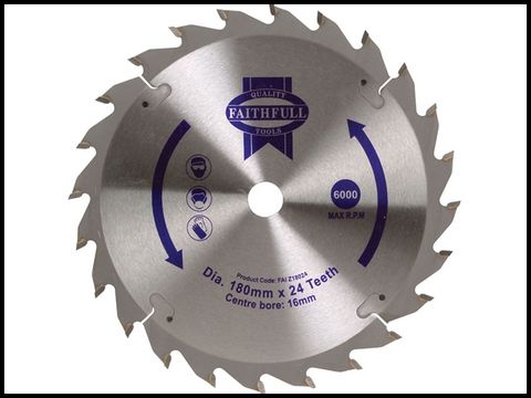 Faithfull Circular Saw Blade TCT 180 x 16 x 24t POS
