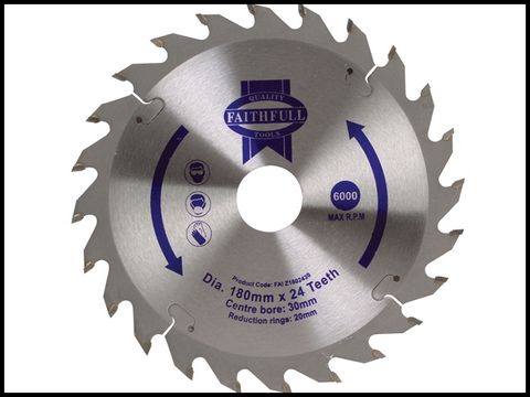 Faithfull Circular Saw Blade TCT 180 x 30 (20) x 24t POS