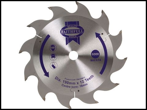 Faithfull Circular Saw Blade TCT 190 x 16 x 12t POS