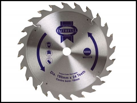 Faithfull Circular Saw Blade TCT 190 x 16 x 24t POS