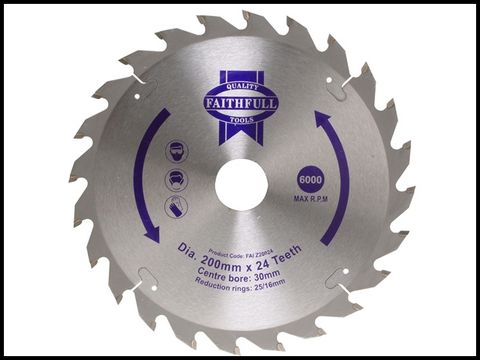 Faithfull Circular Saw Blade TCT 200 x 30 (16,25) x 24t POS