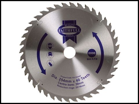 Faithfull Circular Saw Blade TCT 254 x 30 (16 & 25) x 40t