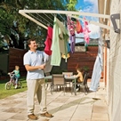 Hills Single Wall Mounted Folding Frame Washing Line - Surf Mist