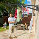 Hills Supa Fold Mono Wall Mounted Folding Frame Washing Line - Monument