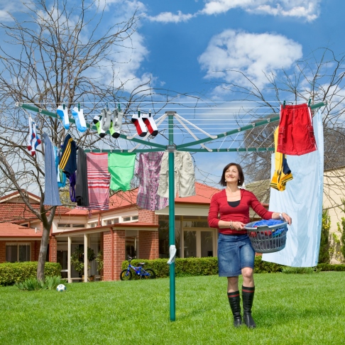 Hills Rotary 7 Washing Line - Cottage Green