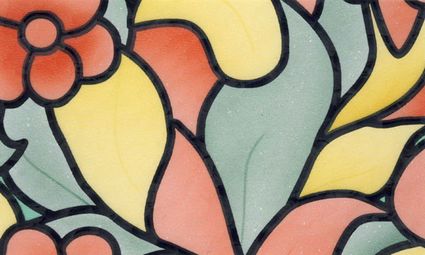 450mm x 15m Orange Flower Patifix Self Adhesive Window Film / Sticky Back Plastic