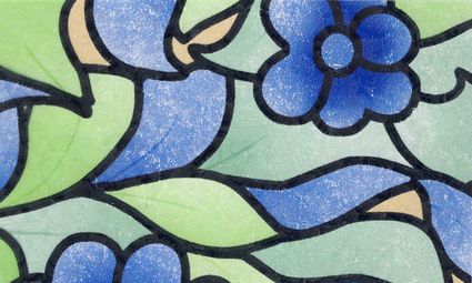 450mm x 2m Blue Flower Patifix Self Adhesive Window Film / Sticky Back Plastic